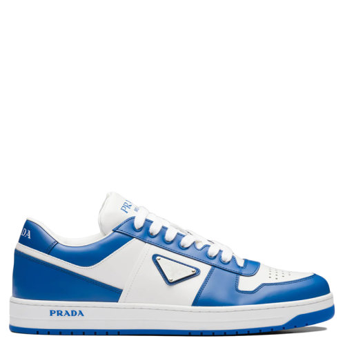PRADA/普拉达 22年早春新款 Downtown系列 男士白色/钴蓝色皮革运动鞋2EE364_3LKG_F098Z