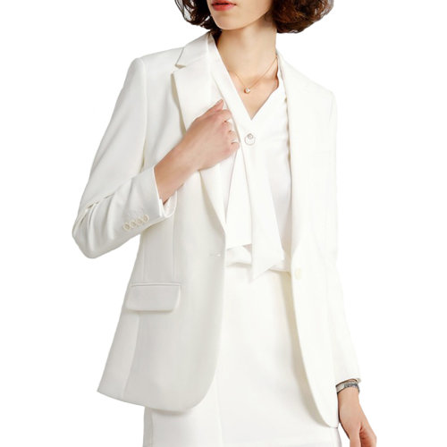 GeleiStory/GeleiStory 秋冬新款外套女白色中长款西装外套女通勤休闲西服小香风 女士西服