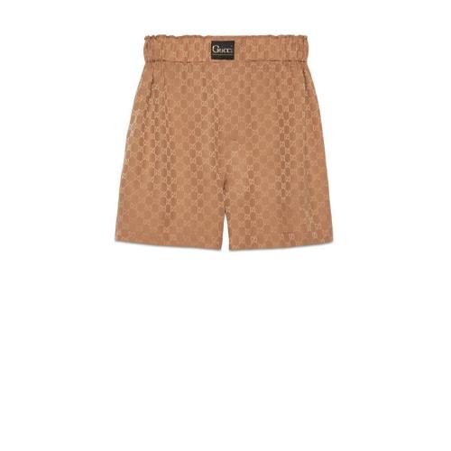  GUCCI古驰 22年秋冬 女士 饰Gucci标签GG真丝短裤 631681 XJCUD 2045