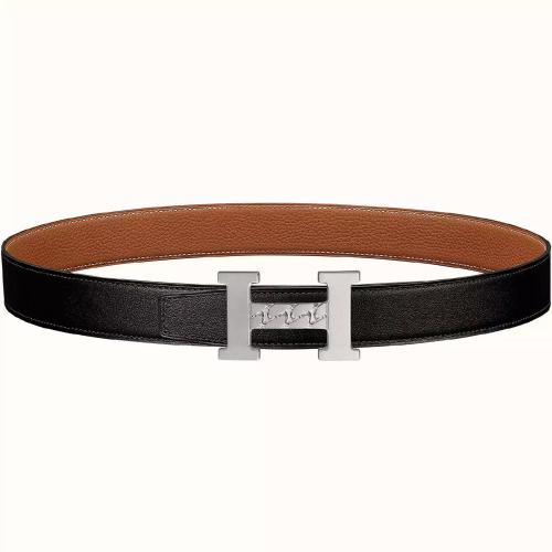 HERMES爱马仕 22年秋冬 男士 腰带 Boucle de ceinture H Gourmette %26a; Cuir de ceinture rev