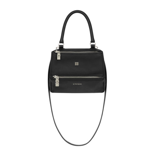 Givenchy/纪梵希 PANDORA系列小号女士黑色粒面羊皮革经典银色饰面拉链开合单肩包斜挎包女包 BB50J3B00B-001