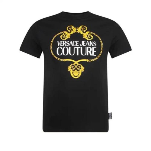  VERSACE JEANS COUTURE 男士黑色棉质短袖T恤 B3GVA7EB 30311 L03 PLFSX