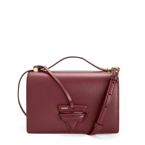 LOEWE/罗意威 20  Barcelona系列 女士浆果色小牛皮徽标三角搭扣单肩斜挎包0010594216