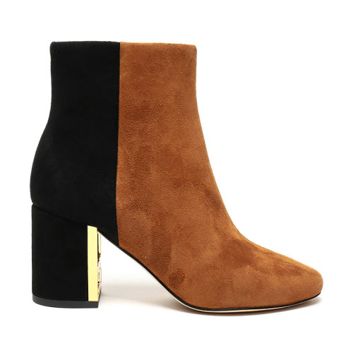 ToryBurch/汤丽柏琦女士皮革粗跟低筒靴短靴56119