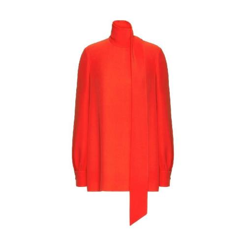  VALENTINO华伦天奴 22年秋冬 女士 长袖衬衫 TOP EN CADY COUTURE WB3AE6351MM07D 预定商品1-3周发货