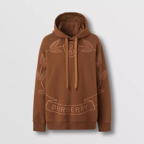 BURBERRY 22年秋冬 男士 橡木叶徽章刺绣棉质连帽衫 80632001