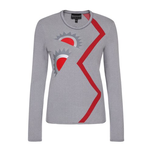 Emporio Armani/安普里奥阿玛尼 米灰色 女士图案针织衫 6Z2MVJ-2M15Z-F615（9.7陆续发货）