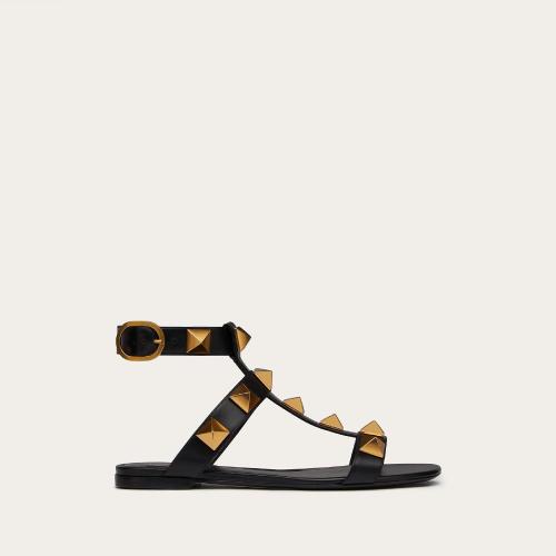 VALENTINO华伦天奴 22年秋冬 女士 平底凉鞋 SANDALES ROMAN STUD EN VEAU WW2S0BU8ZWM0NO