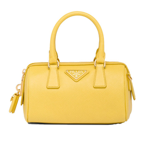 PRADA/普拉达 22新款 女士阳光黄色saffiano皮革珐琅金属斜挎单肩手提包1BB846_NZV_F0377_V_XOO