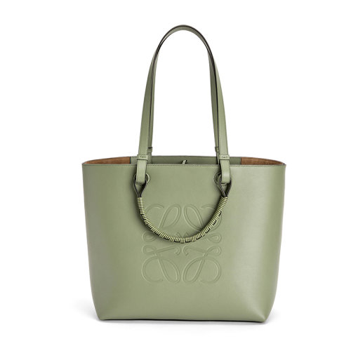 LOEWE/罗意威 Anagram 女士小号经典迷迭香绿小牛皮托特单肩手提包0010553758