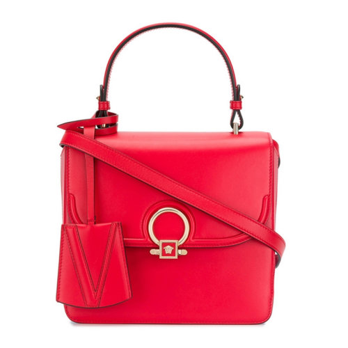 VERSACE/范思哲 女士红色皮革经典字母徽标装饰时尚简约单肩包斜挎包手提包女包 DBFG065-DVITCA-DF7NC