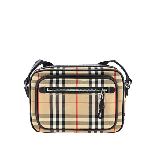 BURBERRY/博柏利  巴宝莉男包 男士米色经典时尚格纹相机包单肩斜挎包 80101521
