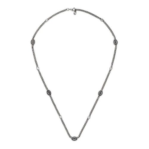  GUCCI古驰 22年秋冬 男士 互扣式双G细版珐琅项链 678658 J8410 8191 预定商品2-6周发货