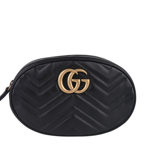 GUCCI/古驰  女士 女包经典金属双G水波纹拉链腰包 491294 DSVRT 1000