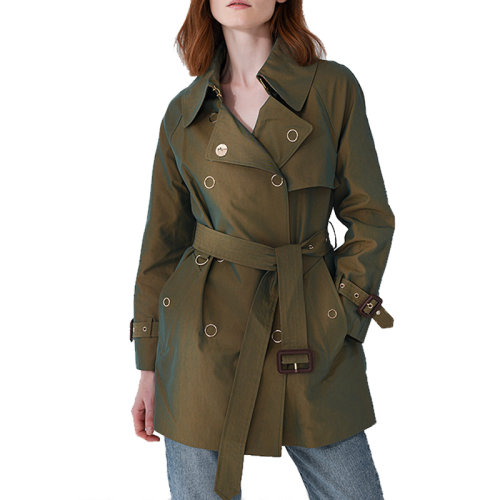 GeleiStory/GeleiStory 秋季新款英伦风双排扣风衣外套女气质收腰显瘦女士风衣