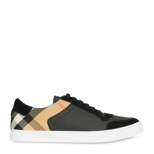 BURBERRY/博柏利 【20春夏新款】男士拼色经典House格纹麂皮拼皮革低帮板鞋运动鞋休闲鞋男鞋 多色可选
