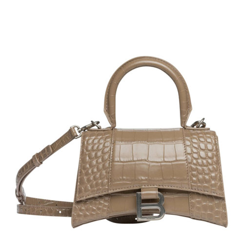 Balenciaga/巴黎世家 女士闪亮鳄鱼压纹小牛皮手提包沙漏包斜挎包女包592833-1LR6Y多色可选