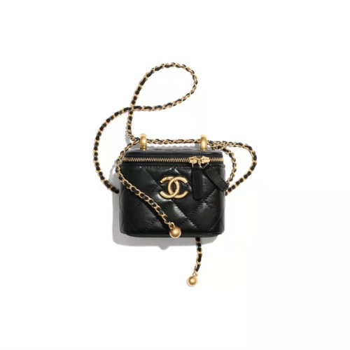 CHANEL/香奈儿 新款 双金珠 经典Logo小金球盒子包 链条口盖零钱斜挎包 女包 AP2292 B06092 94305