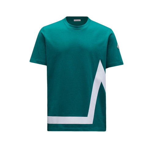 Moncler/蒙克莱 22年秋冬新款 男士绿色纯棉大M图案短袖T恤H20918C000018390T865