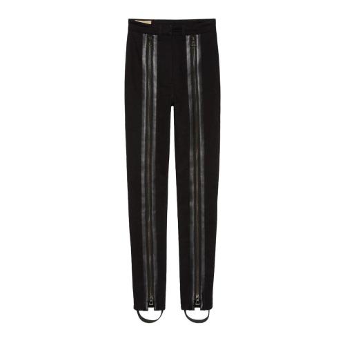  GUCCI古驰 22年秋冬 女士 皮革口袋拉链长裤 678743 XDBU9 1043