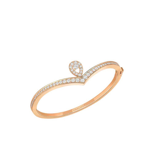 Chaumet/尚美 JOSéPHINE系列 女士18k金玫瑰金满钻心形手链082536