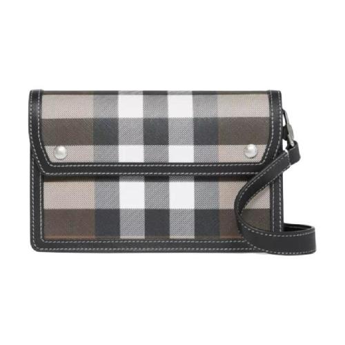  BURBERRY 22年秋冬 男士 格纹环保帆布斜背包 80392131 预定商品1-3周发货