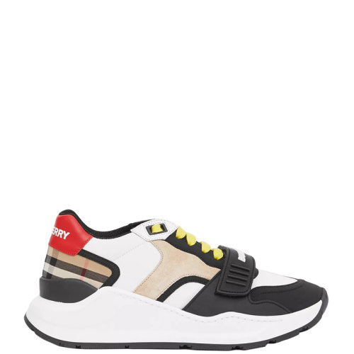 BURBERRY/博柏利 22年早春新款 女士典藏米色涤纶拼麂皮小牛皮Vintage格纹运动鞋80285801