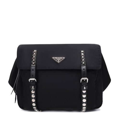 PRADA/普拉达 【杨幂、江疏影同款】女士织物铆钉装饰腰包女包 1BL013-2BYB-F0002