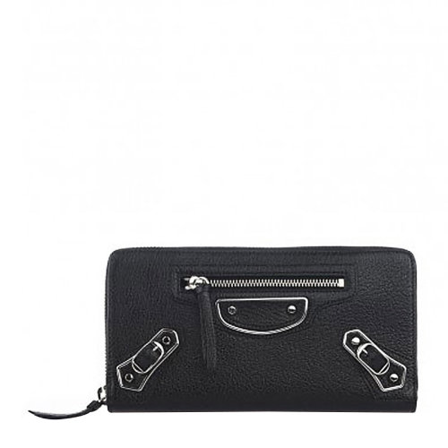 Balenciaga/巴黎世家 女士长款羊皮拉链钱夹钱包