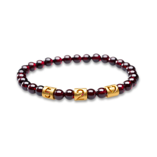 GJY/古金玥 520 3D硬金 黄金转运珠红绳手链999足金520手链 七夕情人节礼物 送备珠