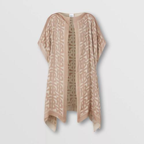  BURBERRY 22年秋冬 女士 专属标识印花丝质雪纺斗篷 80574231