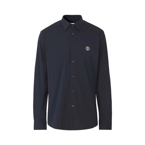 BURBERRY/博柏利 男士藏青色棉质混纺长袖衬衫 8042897
