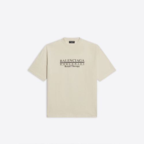  Balenciaga/巴黎世家 男士浅米色时尚短袖T恤 612966-TLVB19054 PLFSX