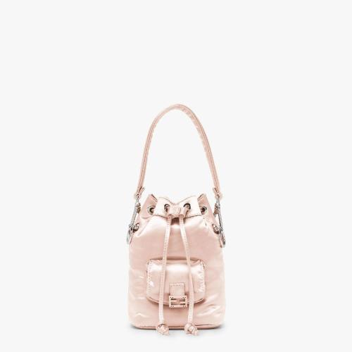  FENDI芬迪 22年秋冬 女士 手提包 粉红色尼龙迷你手袋 8BS010A0W4F0N1Q