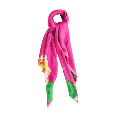 SHOKAY/绣嘉【定制】艺术家印染Jasper系列印花丝巾披肩方巾孔雀牡丹可定制尺寸小大