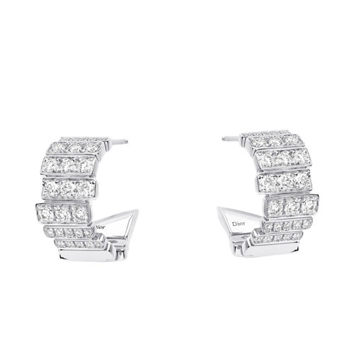 DIOR/迪奥 GEM系列 18K金白金镶嵌钻石耳环JGEM94005_0000