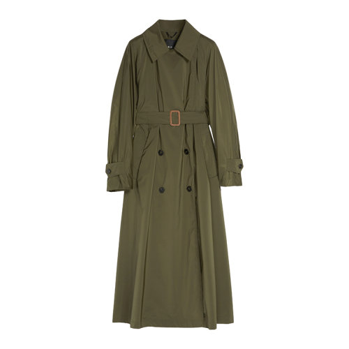 MaxMara/麦丝玛拉 22年早春新款 STEGOLA系列 女士卡其绿色尼龙混纺技术防水帆布风衣夹克5021082706003