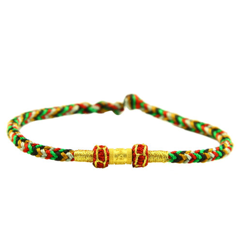 GJY/古金玥【五行均衡】古法金999黄金六字箴言五行调节祈福转运手绳