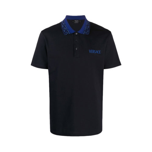 VERSACE/范思哲 男士纯色棉质徽标装饰短袖上衣T恤POLO衫 10025451-A01875 多色可选