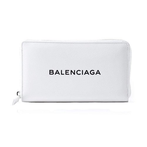 Balenciaga/巴黎世家 女士白色皮质长款拉链钱包 490625DLQ4N