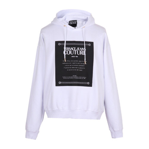 VERSACE JEANS/范思哲牛仔 男士纯色棉质混纺聚酯纤维经典字母徽标印花装饰长袖上衣卫衣连帽衫运动衫套头衫 B7GUA7F2-30216 多色可选