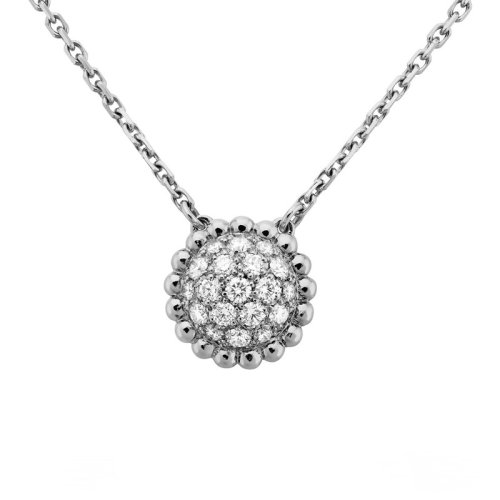 Van Cleef & Arpels/梵克雅宝 Perlée diamants 女士银色串珠钻石吊坠项链 VCARO9PC00