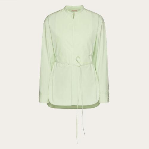  VALENTINO华伦天奴 22年秋冬 男士 长袖衬衫 CHEMISE EN POPELINE DE COTON A_VEC PLASTRON EN