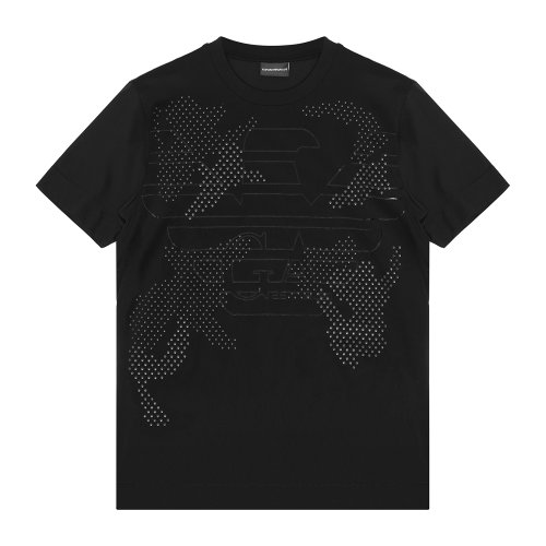 Emporio Armani 男士 黑色 炫彩标志印花短袖T恤 6H1TG2-1JTUZ-0999