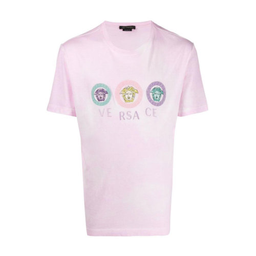 VERSACE/范思哲  男装 时尚简约 男士粉色棉质短袖T恤 A85160A-0A2-8806
