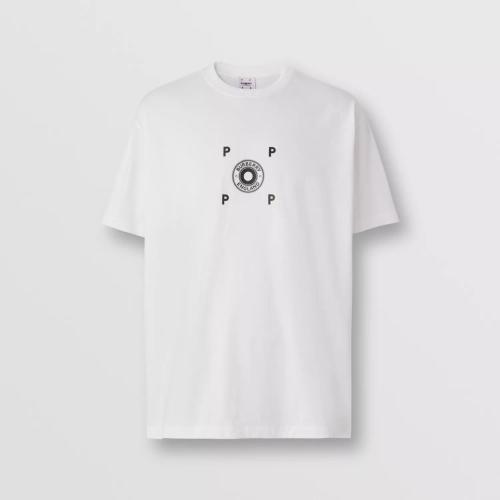  BURBERRY 22年秋冬 男士 徽标图案棉质 T 恤衫 80590991