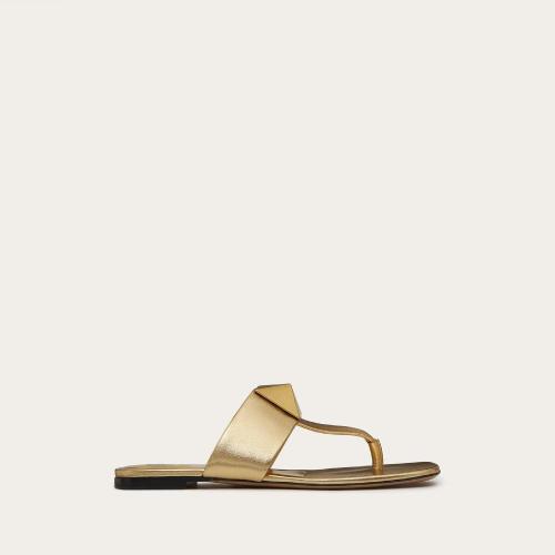  VALENTINO华伦天奴 22年春夏 女士 平底凉鞋 TONGS BASSES ONE STUD EN NAPPA LAMé XW0S0EI2N