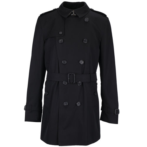 BURBERRY/博柏利 巴宝莉 男士 经典黑色/咖啡色 棉质 翻领 中长款 风衣外套 39833381