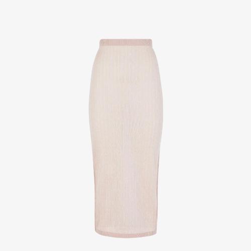  FENDI芬迪 22年秋冬 女士 半身裙 粉红色人造丝半身裙 FZQ689ALAFF1IHD