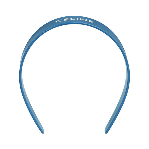 CELINE/赛琳 22新款 MONOCHROMS系列 女士蓝色醋酸纤维白色标志头带发箍46Y376CLA.07BW